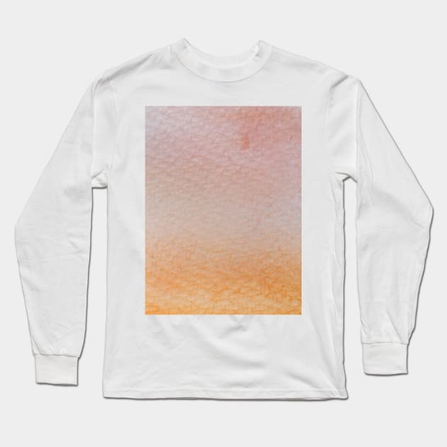 Gradient watercolor - orange and living coral Long Sleeve T-Shirt by wackapacka